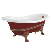 BELLA DECOR Ванна 170x81xH74 см. на лапах "MIGLIORE", красная